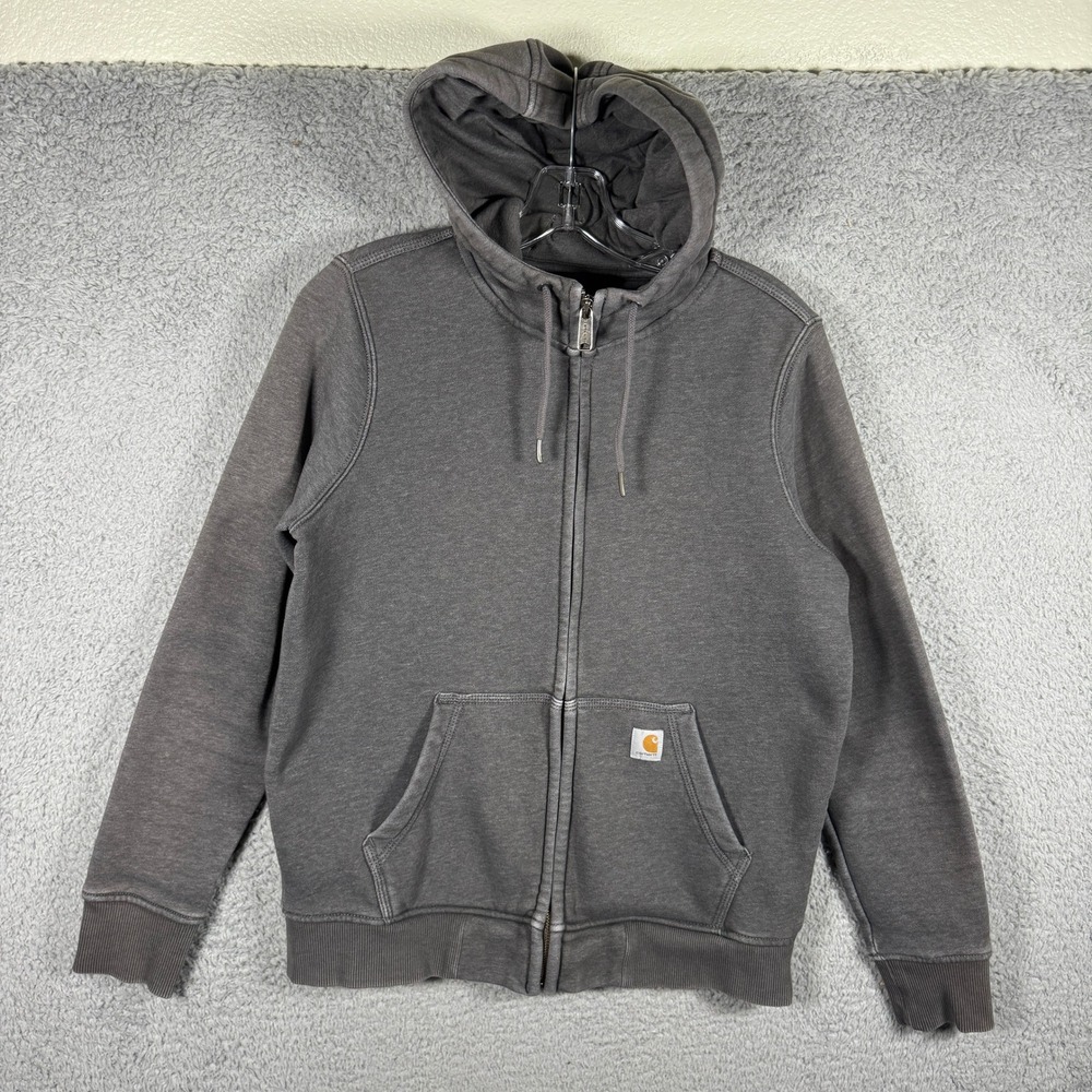 Carhartt Mens Relaxed Fit Full Zip Hoodie Gray Fleece Sweatshirt 102788 M 8-10